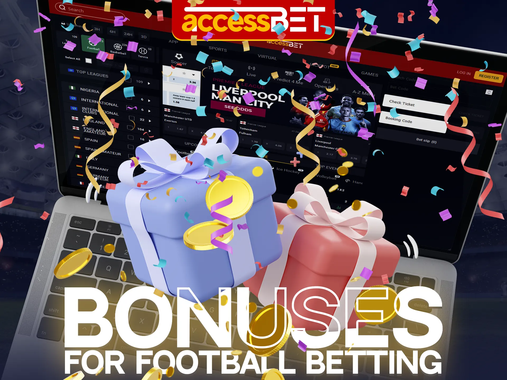 Accessbet's bonus will give you extra money for betting on football.