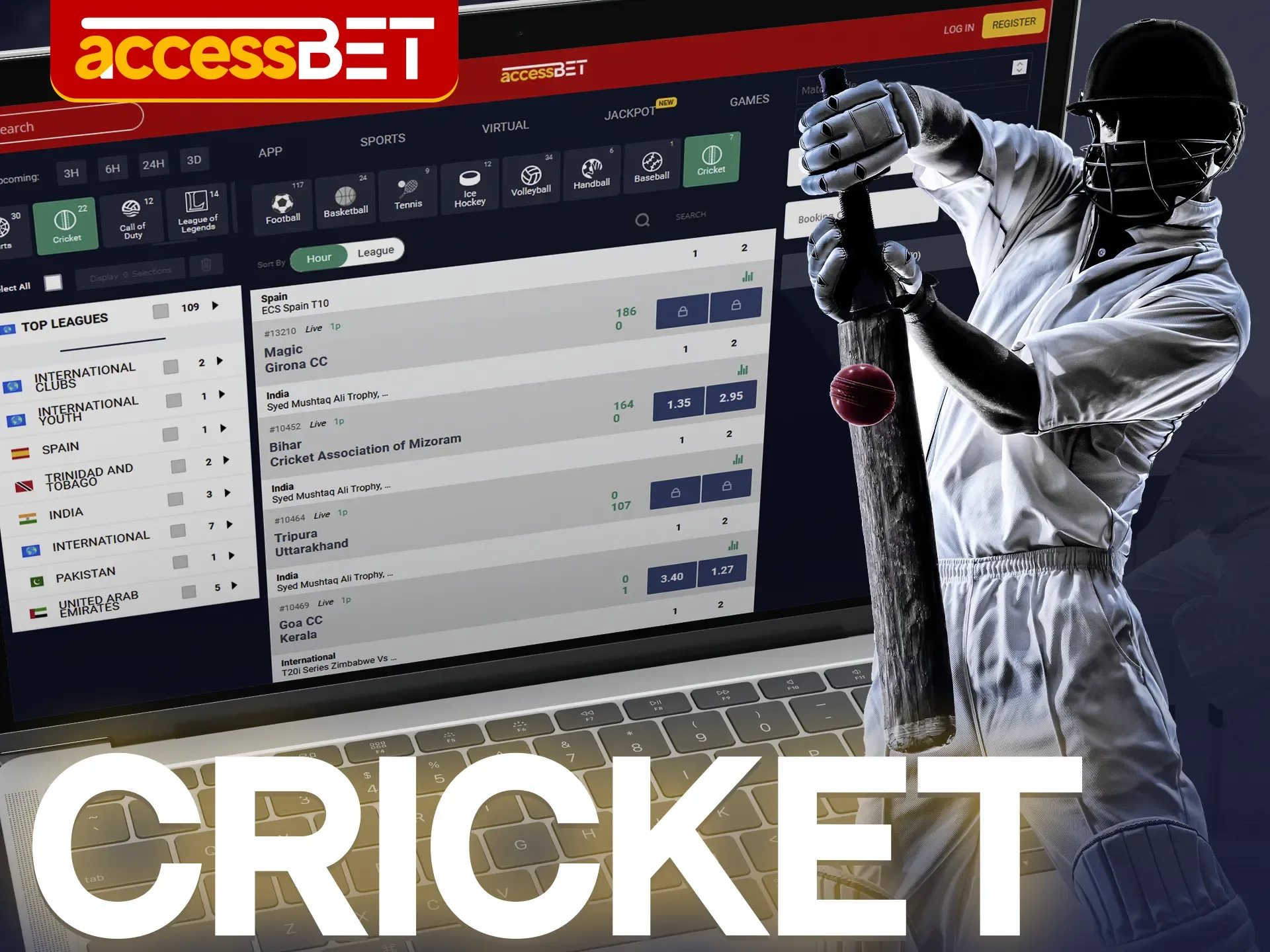 Watch live cricket matches at Accessbet.