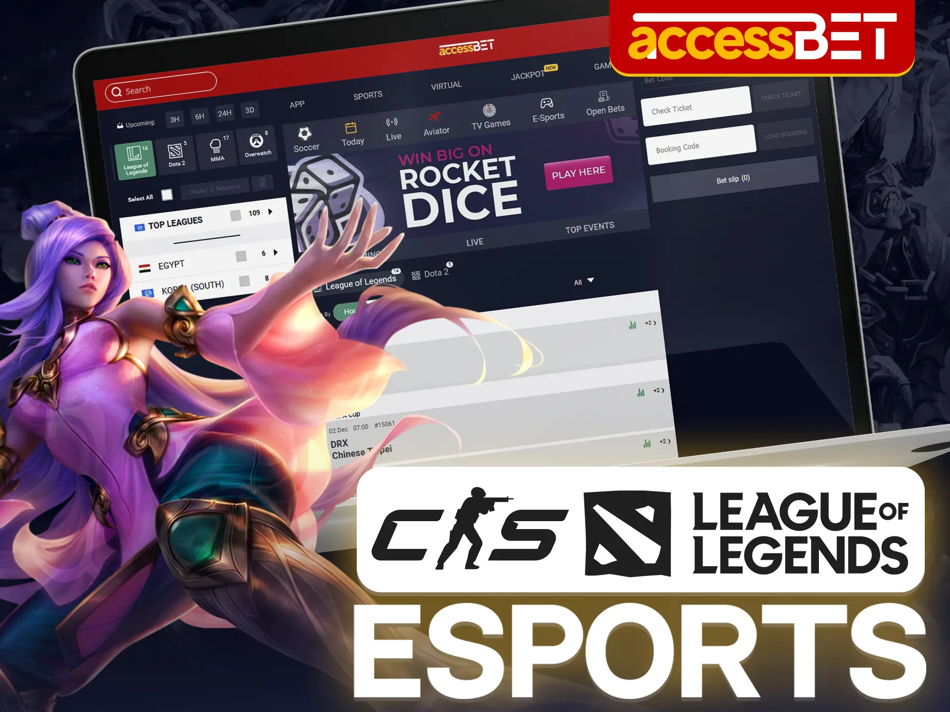 If you're an esports fan, try live betting on it at Accessbet.