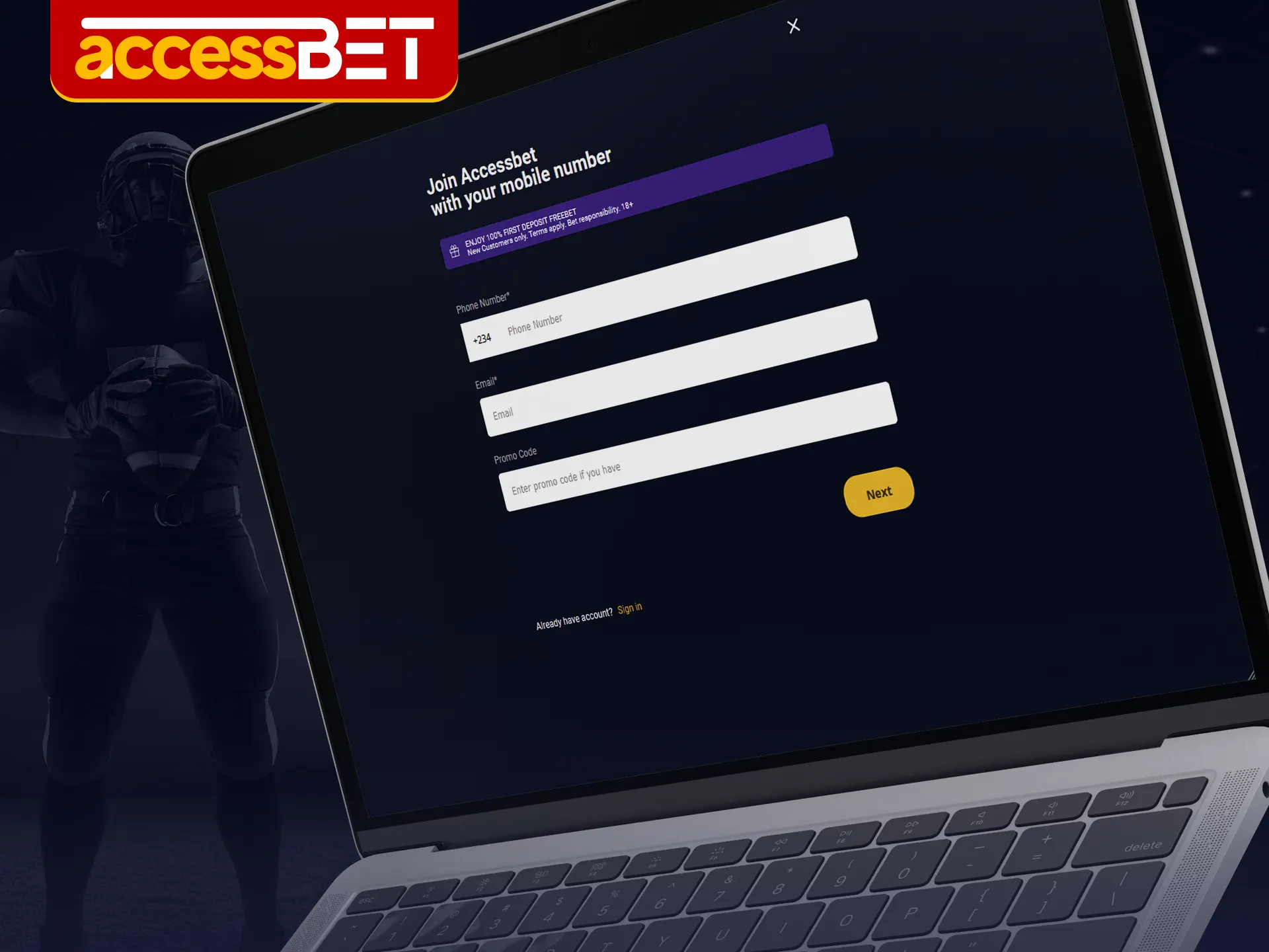 A prerequisite for betting on rugby at Accessbet is registration.