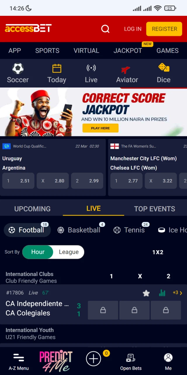 Download the official Accessbet app.