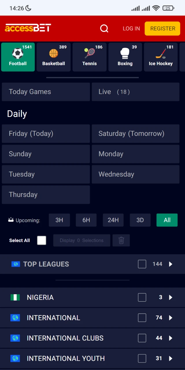Place sports bets and win in the Accessbet app.