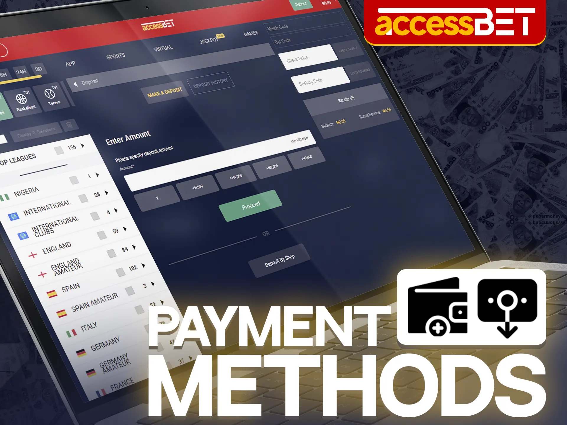 Payment methods you can use at Accessbet to play Aviator.