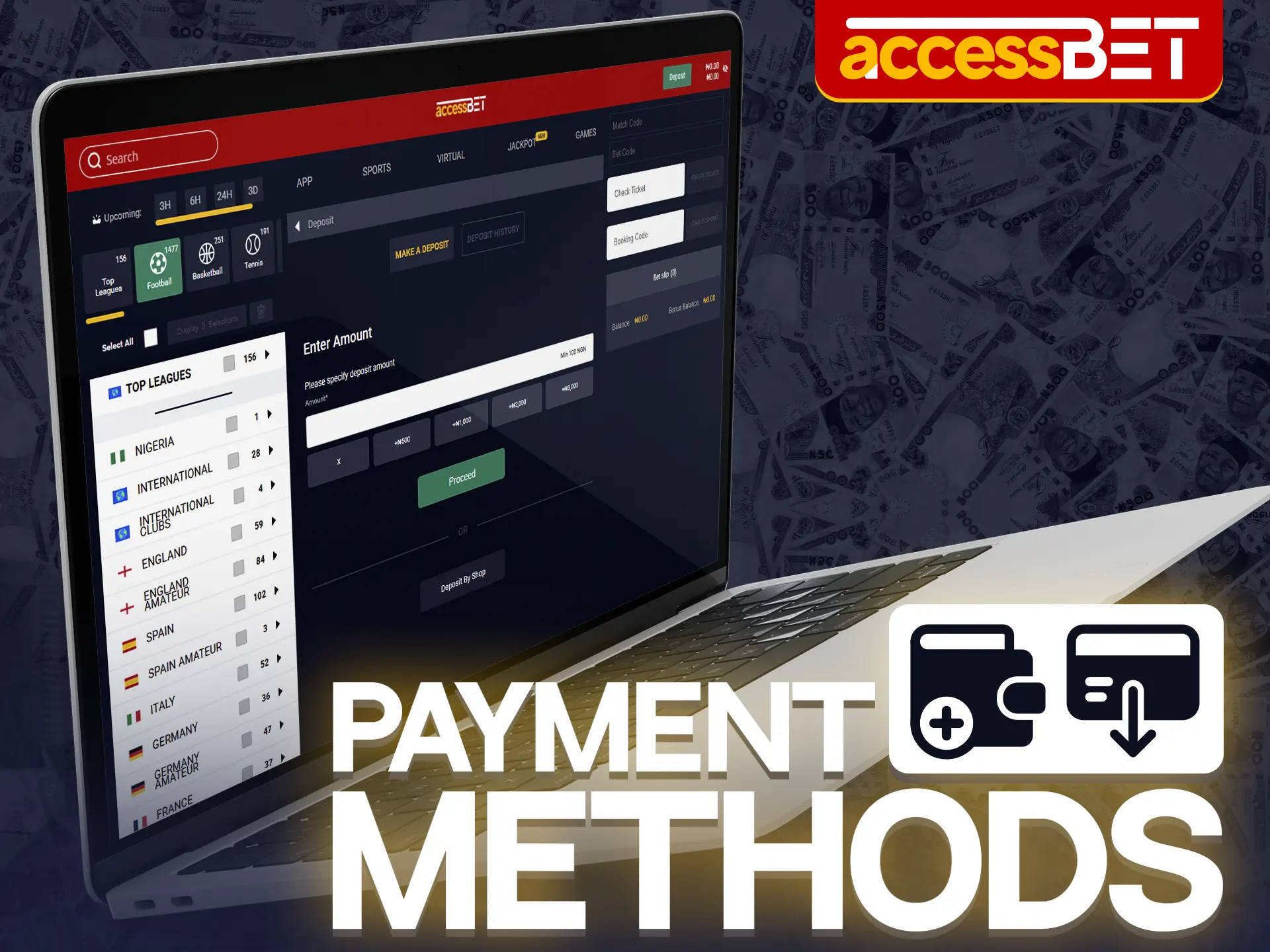 Choose your preferred payment method to play Gamesha Fortune on Accessbet.