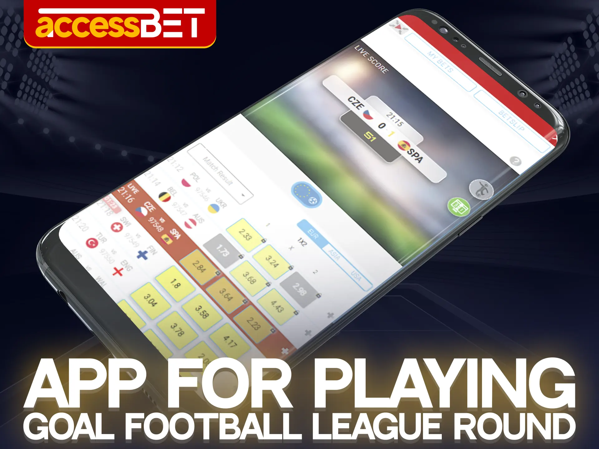 Goal Football League is available on the Accessbet app for iOS and Android.