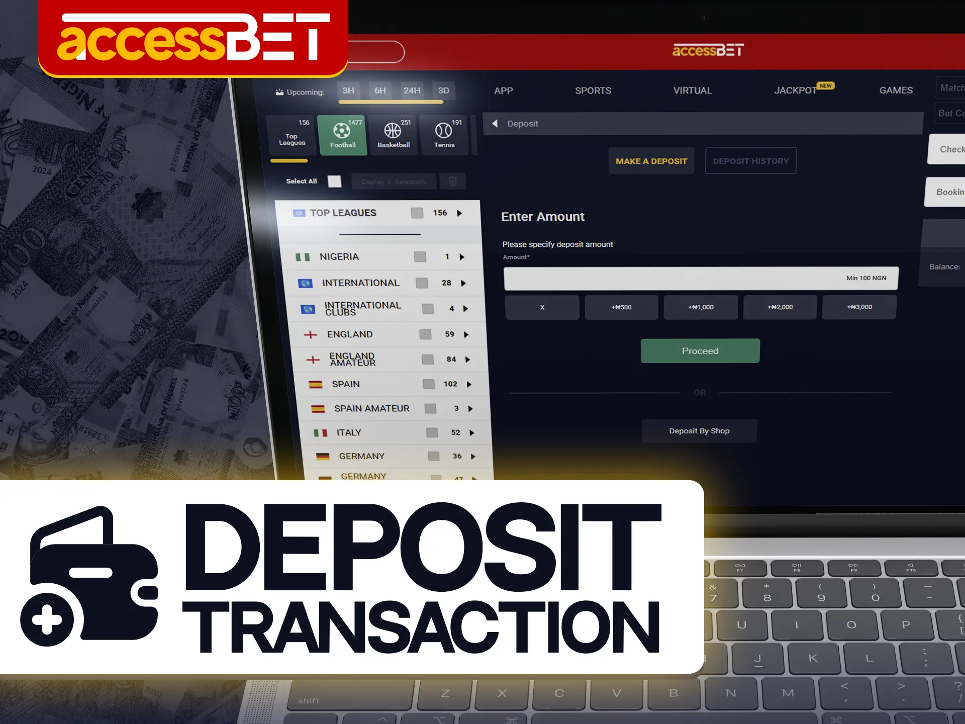 Make a deposit and start playing jackpot at Accessbet.