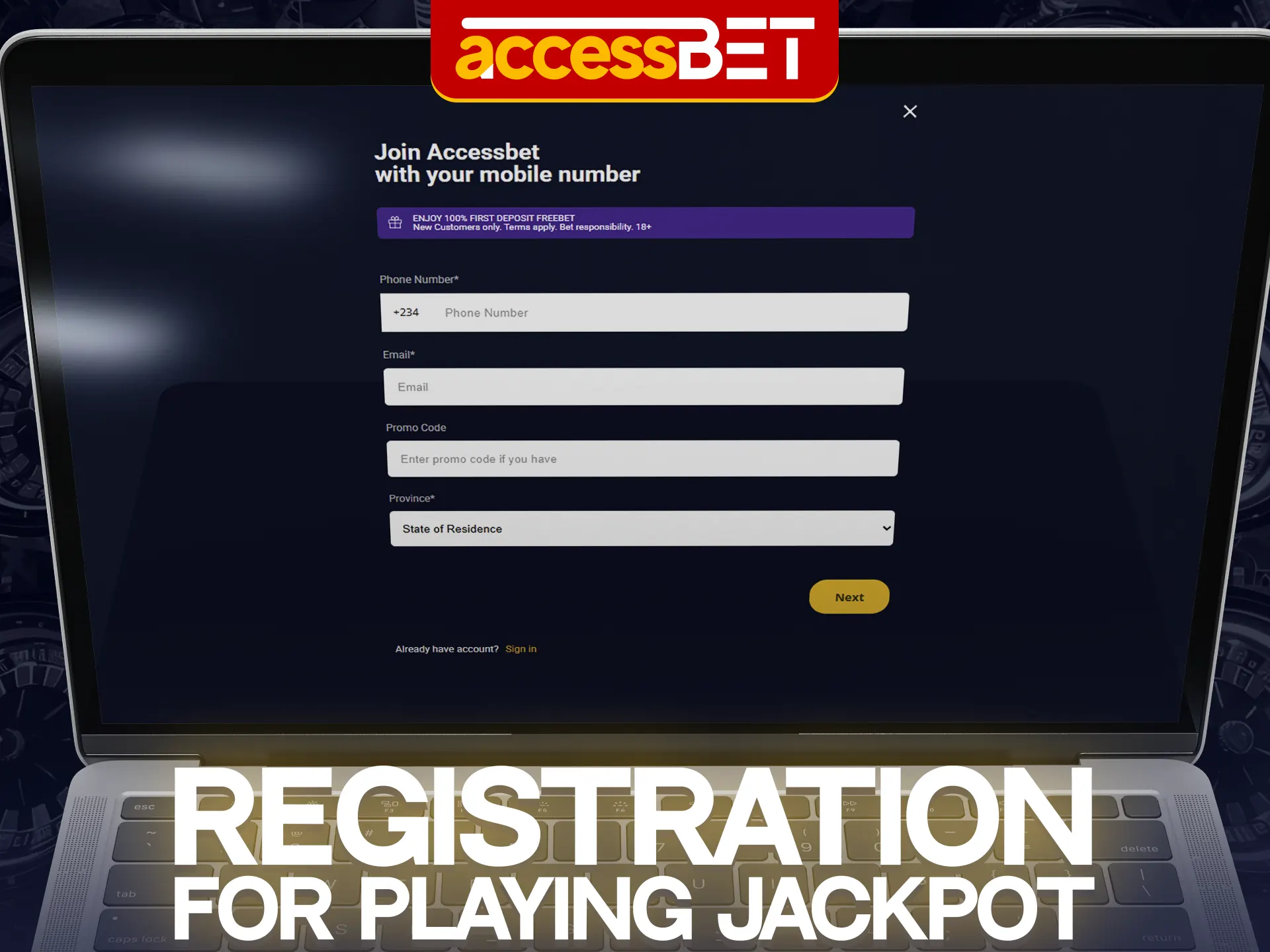 Register and start playing jackpot at Accessbet.