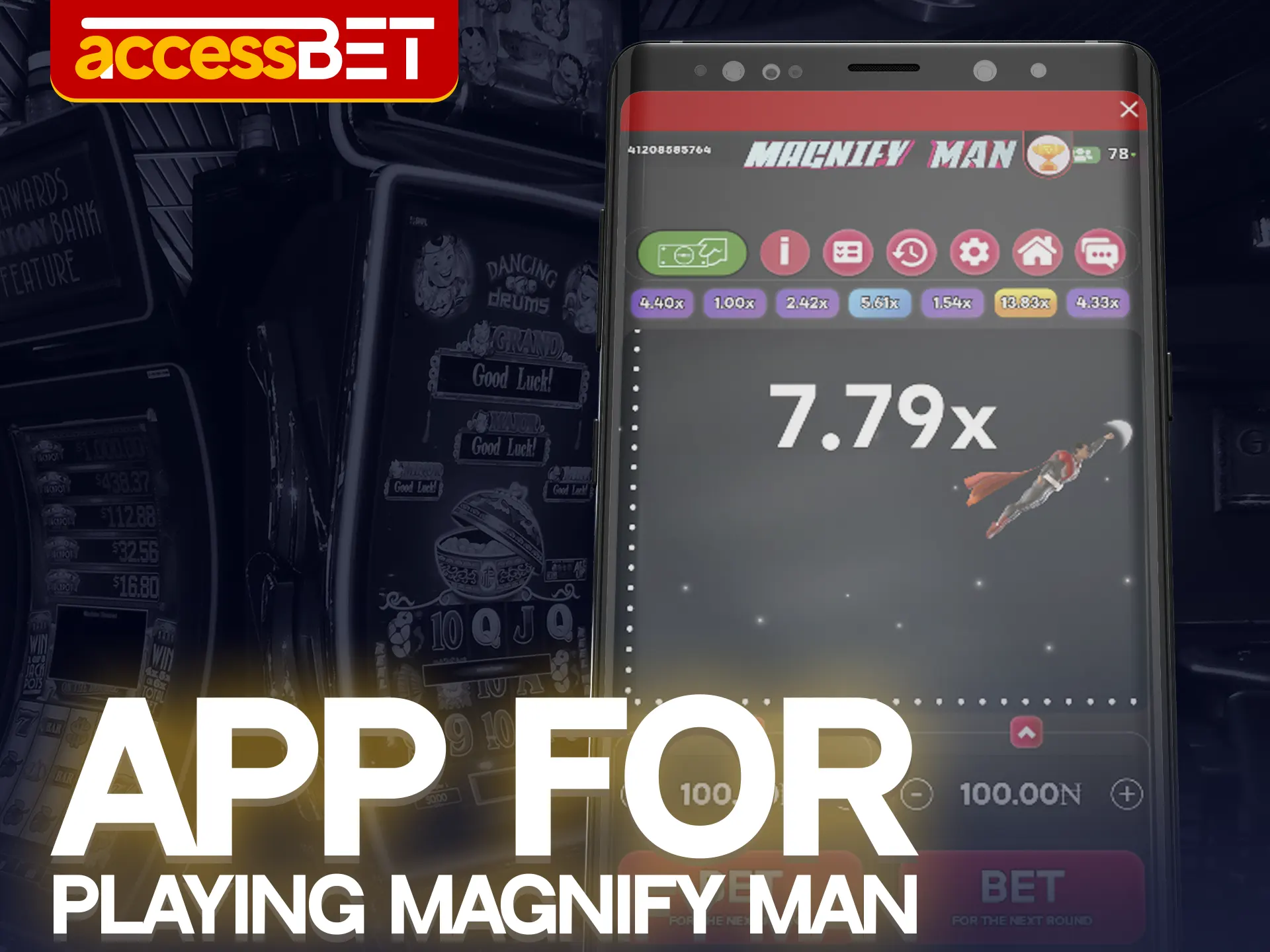 Experience Magnify Man on the Accessbet mobile app.
