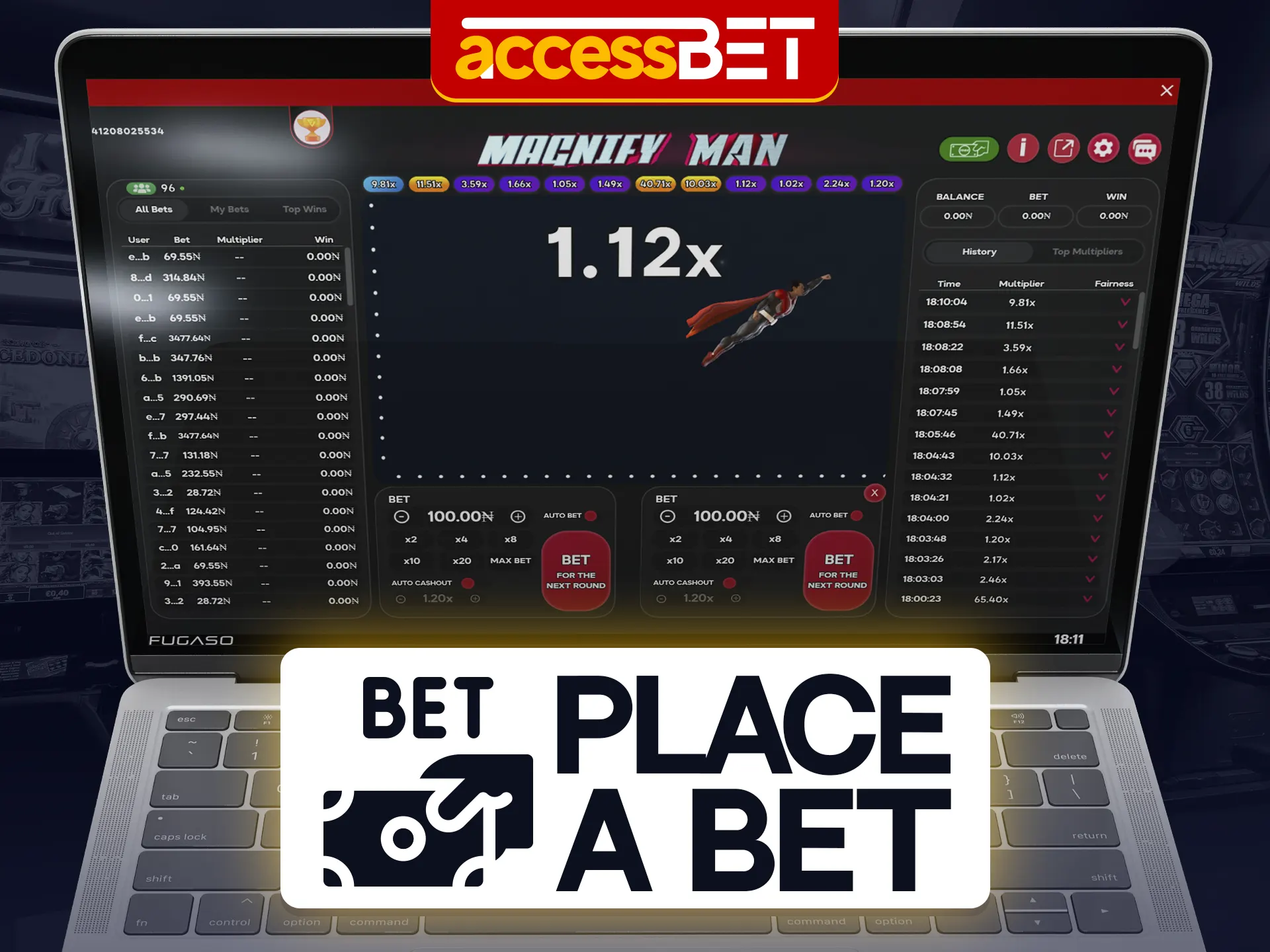 Place your bet on Magnify Man at Accessbet.