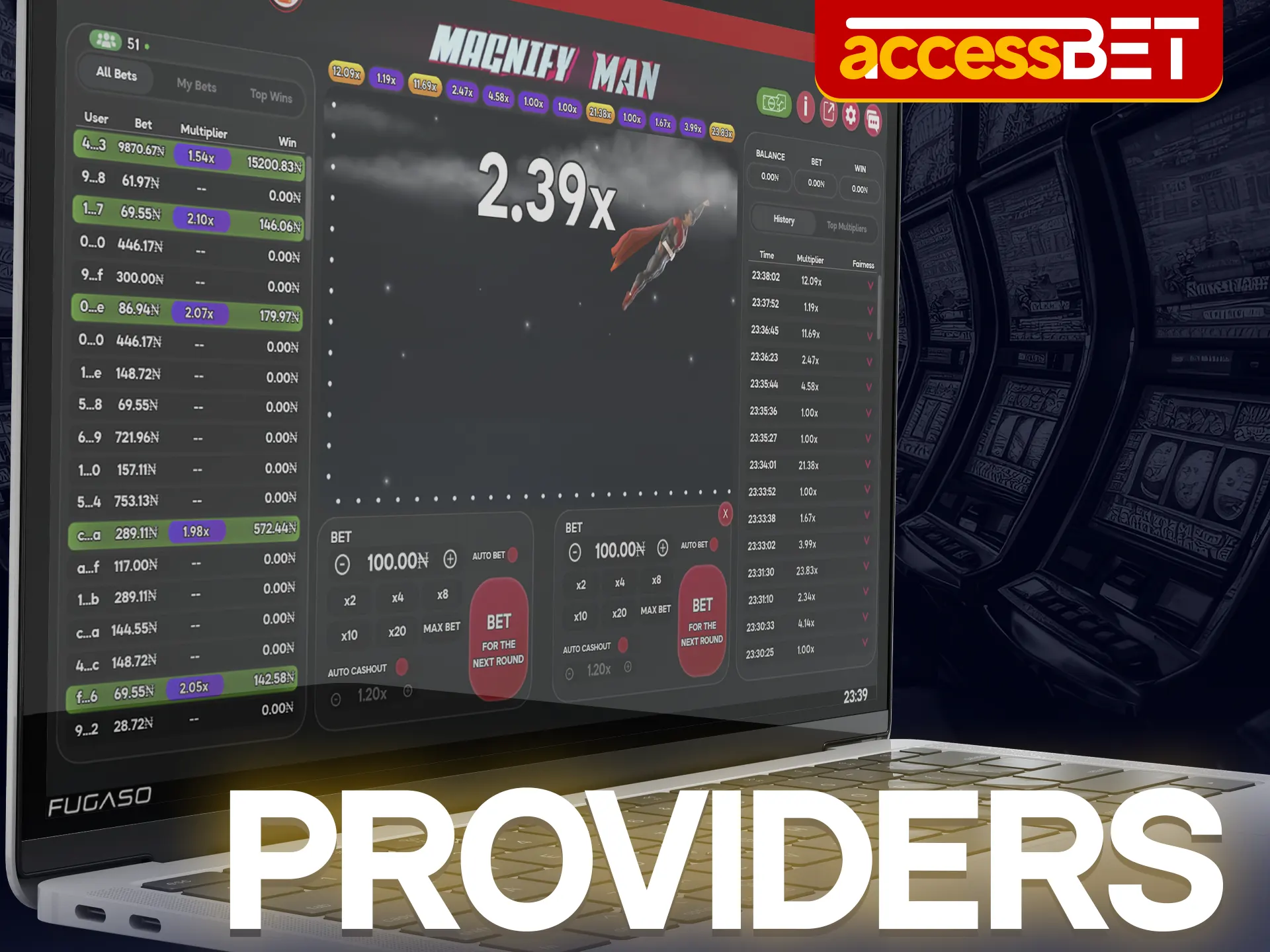 Accessbet is partnering with the original provider of the Magnify Man game.