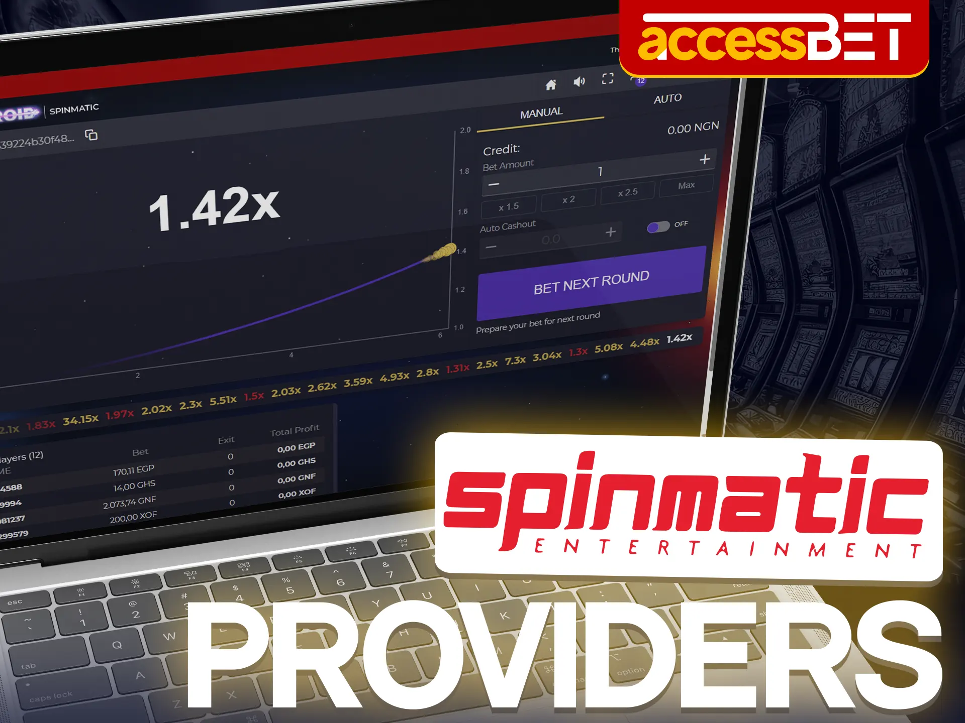 Spinmatic is a reliable provider of Meteoroid Crash game on Accessbet.