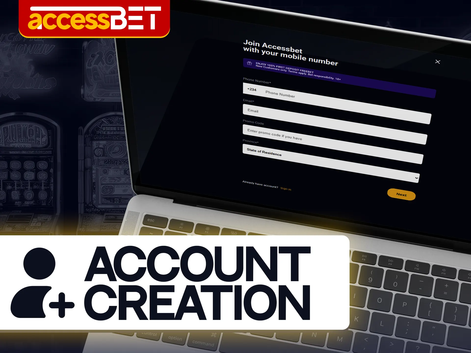 To start playing Rocket Dice XY, first register with Accessbet.