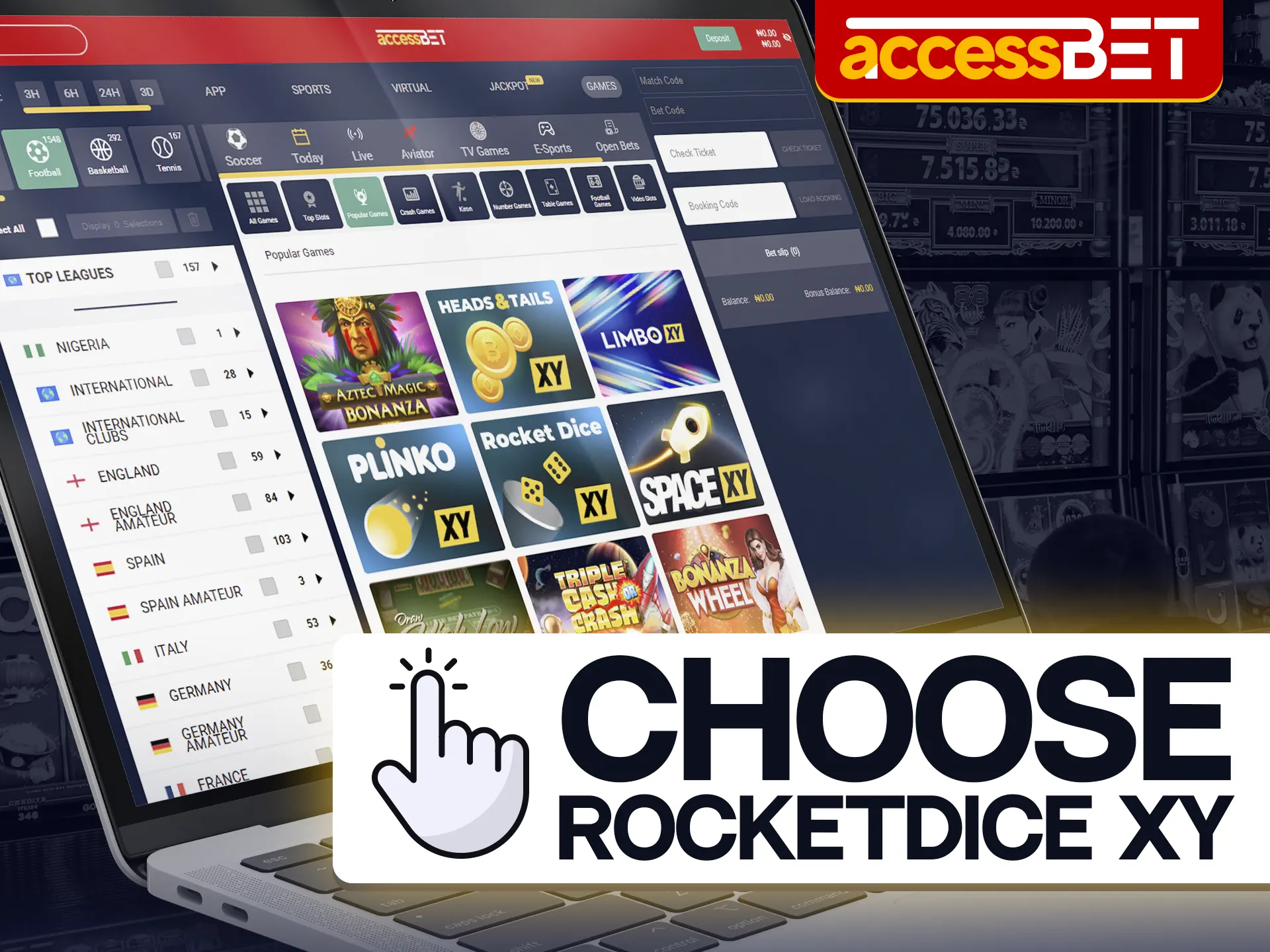 Choose Rocket Dice XY game right here at Accessbet.