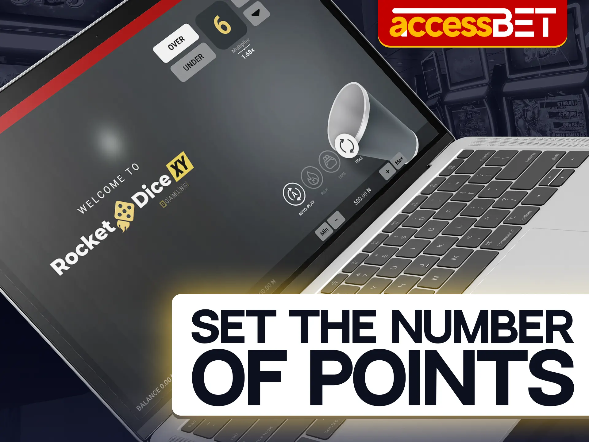 Set the number of points in the Rocket Dice XY game at Accessbet.